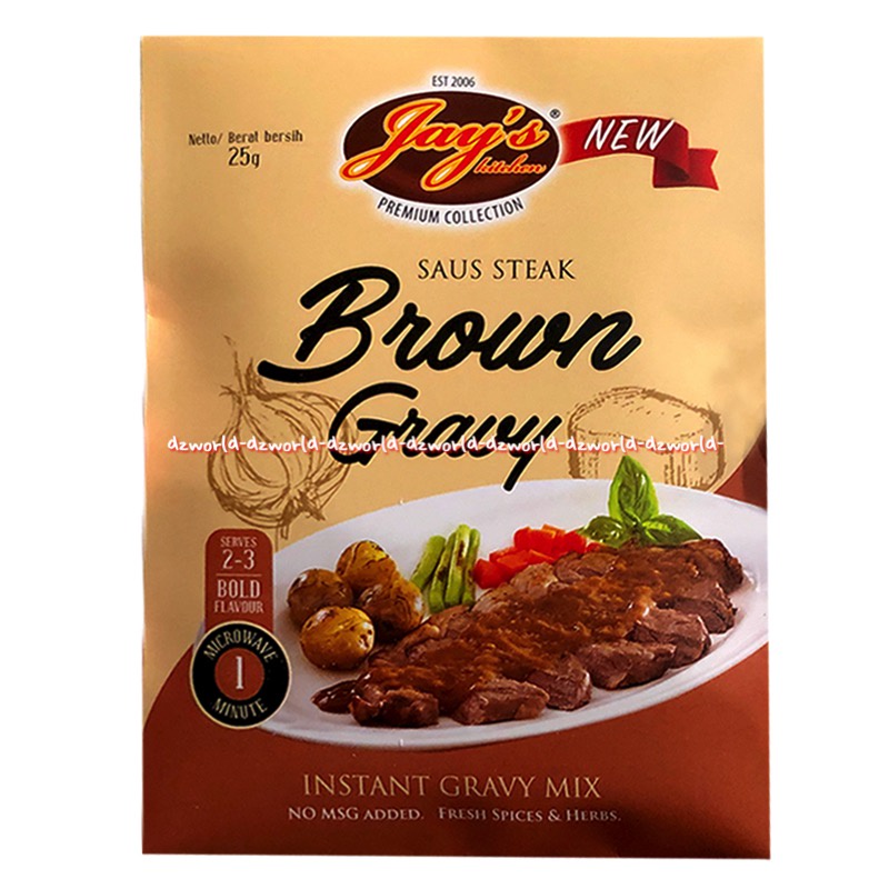 

Jay's Kitchen 25gr Saus Steak Brown Gravy Instan Gravi Mix Saos Instan Untuk Daging Stik Saos Steak Daging 25 gram Meat Dressing Jays Jai's