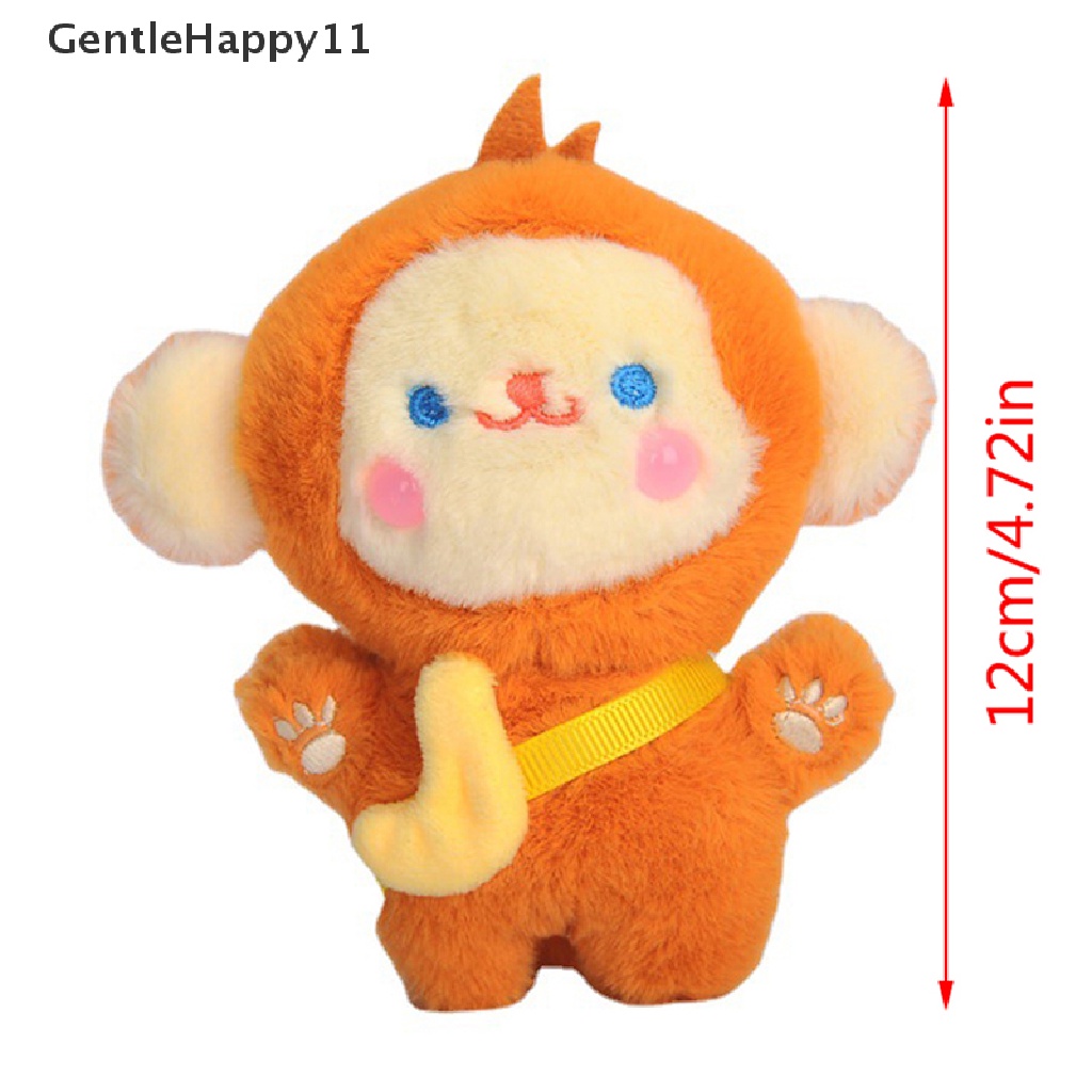 Gentlehappy 12 cm Pendek Mewah Pisang Monyet Gantungan Kunci Ransel Liontin Hadiah Anak Kenyamanan Mainan id