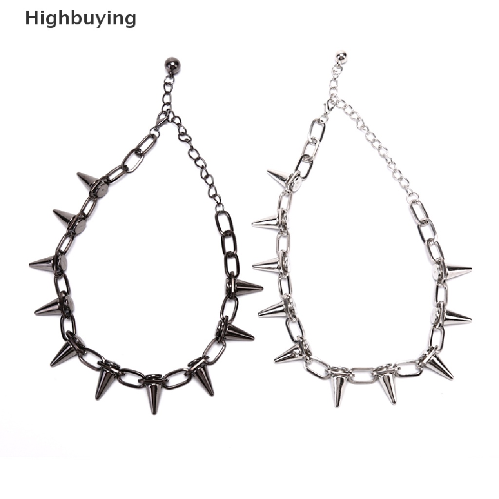 Hbid Baru Spike Rivet Punk Kerah Kalung Goth Rock Biker Link Rantai Choker Perhiasan Glory