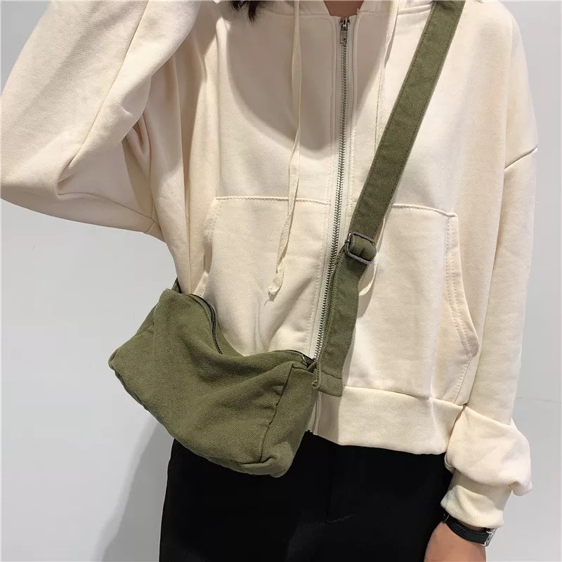 Tas Selempang Wanita Slingbag Wanita Kanvas Premium Tas Hp Selempang Tas Bahu Wanita Pria Unisex Tas