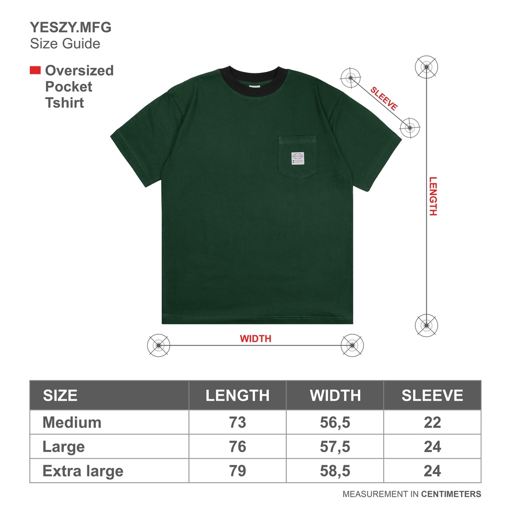 YESZY.MFG Oversized Pocket Forest Green Tshirt