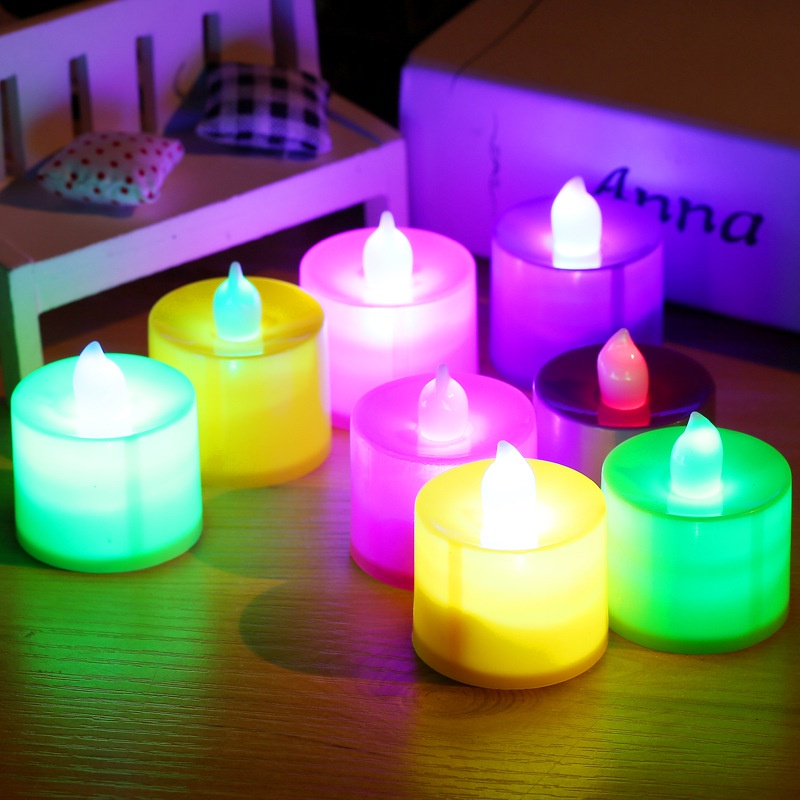 AVVET Lilin Led Mini Candle Light Lamp Dekorasi Kamar Tidur Rumah Warna Warni Dekorasi Portable