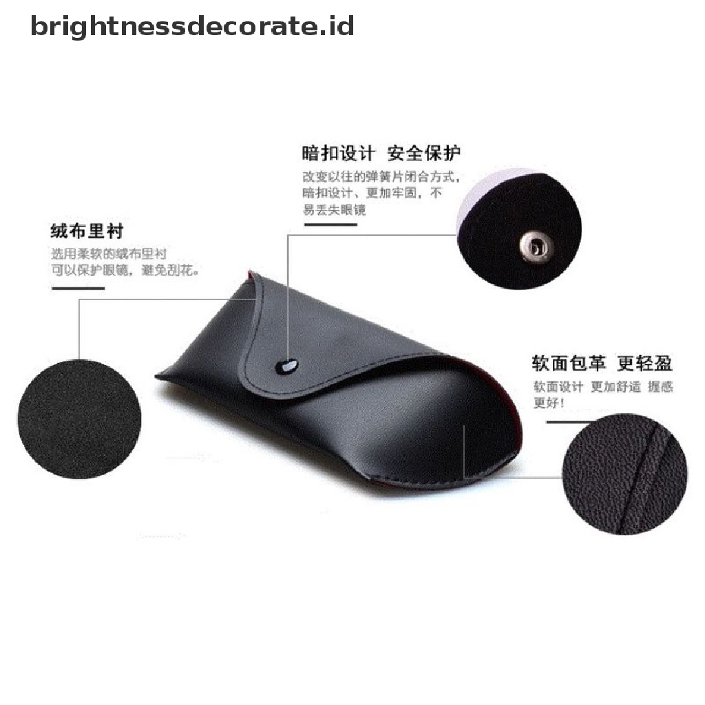 [Birth] Portable PU Sunglasses Case Kotak Kacamata Pelindung Kulit Hitam Kualitas Tinggi [ID]