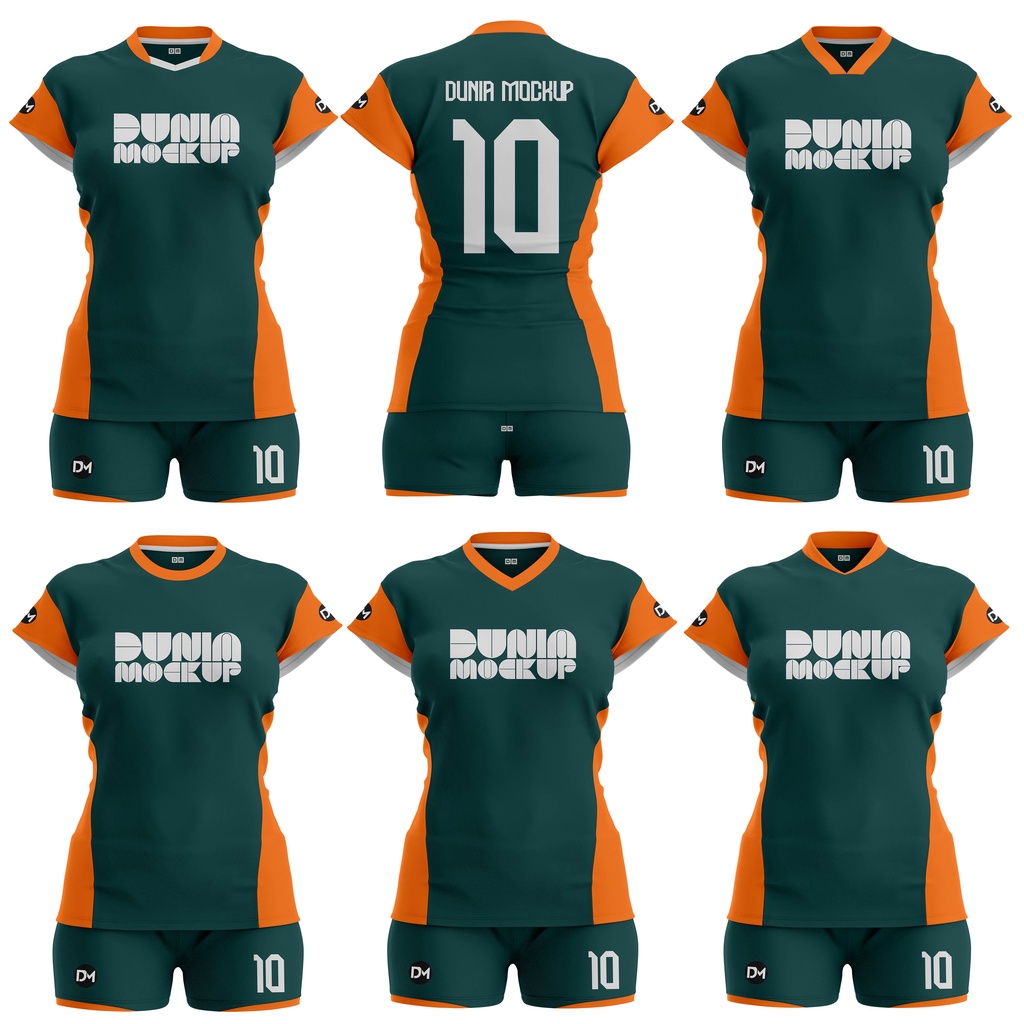 Mockup Jersey Volleyball Wanita - Corel DRAW (Produk Digital)