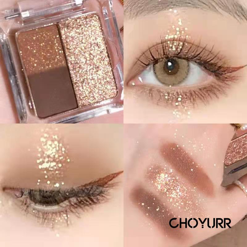 【COD】Eyeshadow palette Mini Matte Glitter Nude Look Korea Tahan Lama Pigmented Mata Eyeshadow Kosmetik Kecantikan Murah-CH