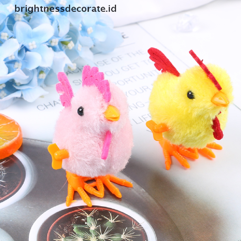 [Birth] Plush Wind Up Chicken Mainan Edukasi Anak Jarum Jam Jumping Walking Chicks Toys [ID]