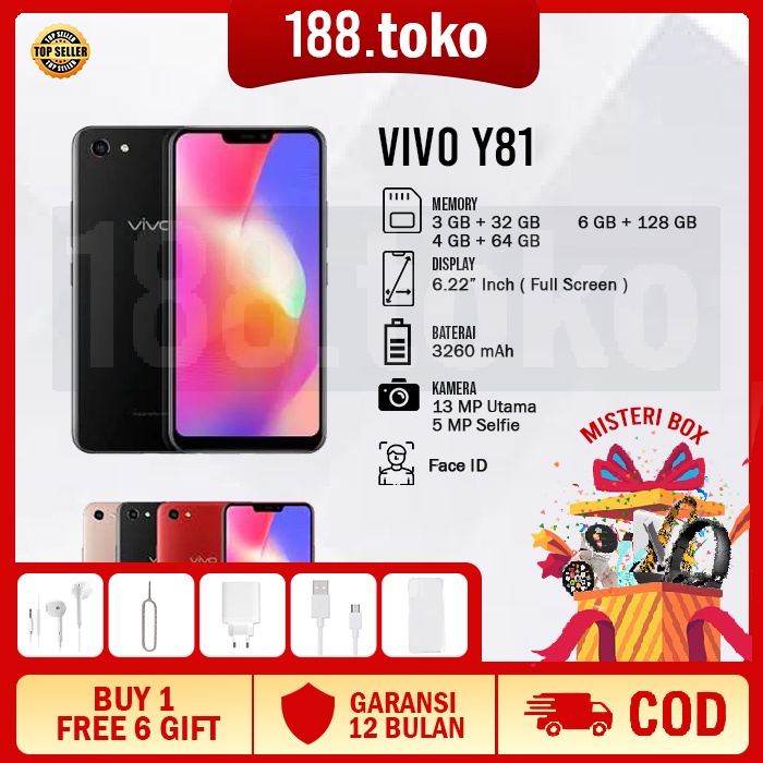 HP VIVO Y81 RAM 6/128GB Internal 4/64 Dual Sim Termurah