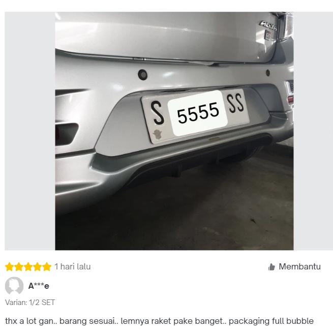 Frameless Licence Plate Dudukan Plat Mobil Clean Tanpa Bor 1 Set White
