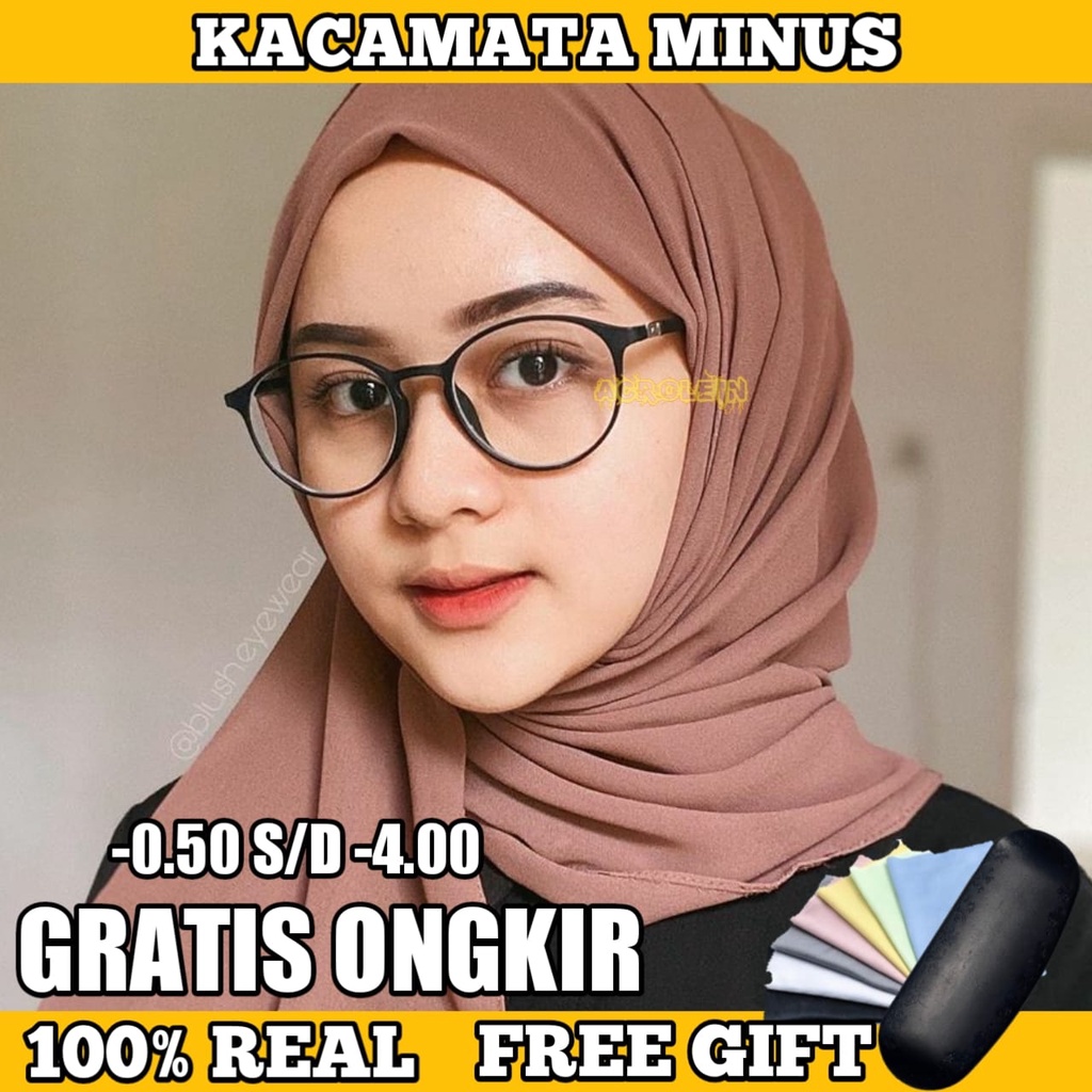 TERMURAH - KACAMATA MINUS - KACAMATA RABUN JAUH -0.50 S/D -4.00 GRATIS BOX DAN LAP WANITA/PRIA UNISEX