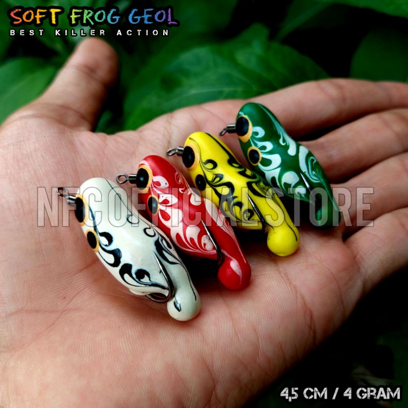 Soft frog Geol 4,5 cm 4 gram Super lentur, Kuat &amp; Anti mocel Auto WTD Umpan Gabus &amp; Toman