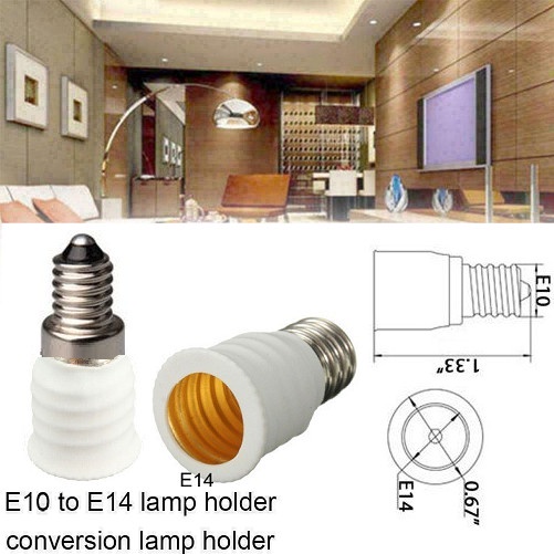Konverter Fitting Lampu E10 To E14 Base for lampu LED Candle Pijar Sambungan E-10 Ke E-14 10mm To 14