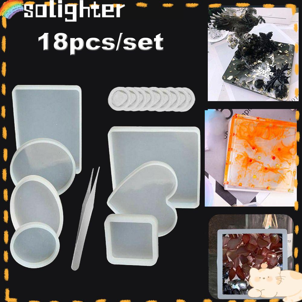 Solighter Cetakan Pengecoran Resin Epoksi Handmade Fluid Arts DIY Craft Jewelry Making Mould