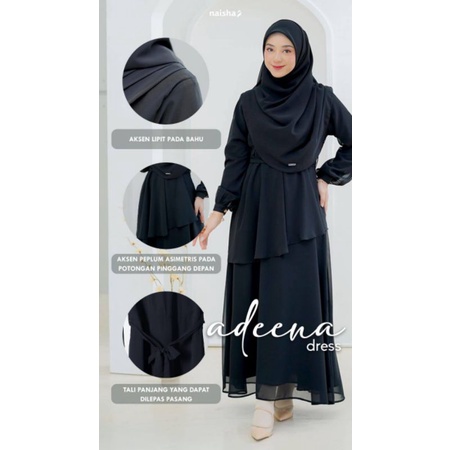 gamis Adenna dress remaja kekikian elegan simple