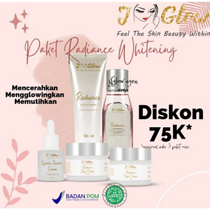 jglow skincare paket radiance paket super whitening malam jnc/ bpom