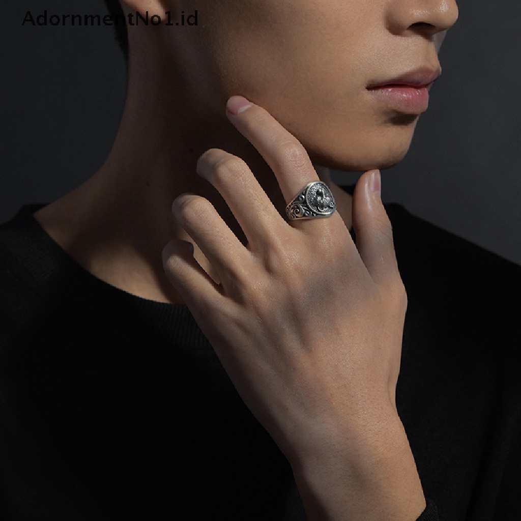 [AdornmentNo1] Retro Adjustable Punk Gothic Rings Fashion Serigala Kepala Cincin Pria Trendi Kepribadian Terbuka Cincin Untuk Wanita Pria Hip Hop Perhiasan [ID]