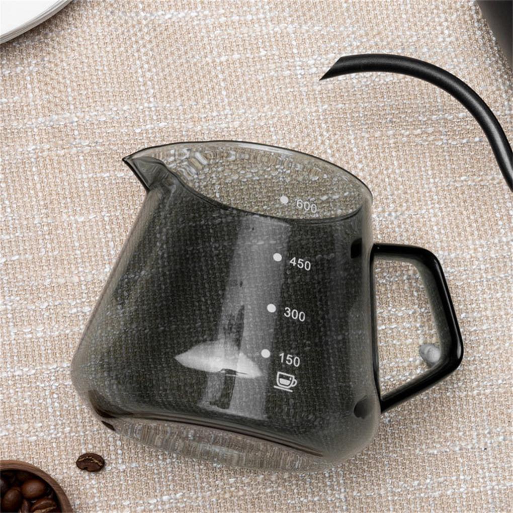 Server Kopi Kaca 600ml Es Teh Air Minuman Pour Over Dripper Dengan Skala Peralatan Minum Rumah Tangga Kantor Bar Pot Dapur