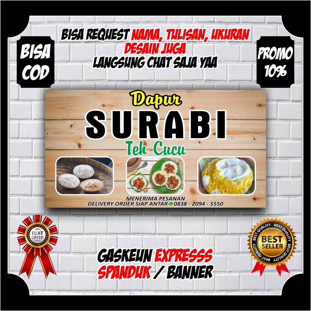 spanduk banner surabi viral spanduk jualan surabi spanduk jualan custom spanduk makanan spanduk cust