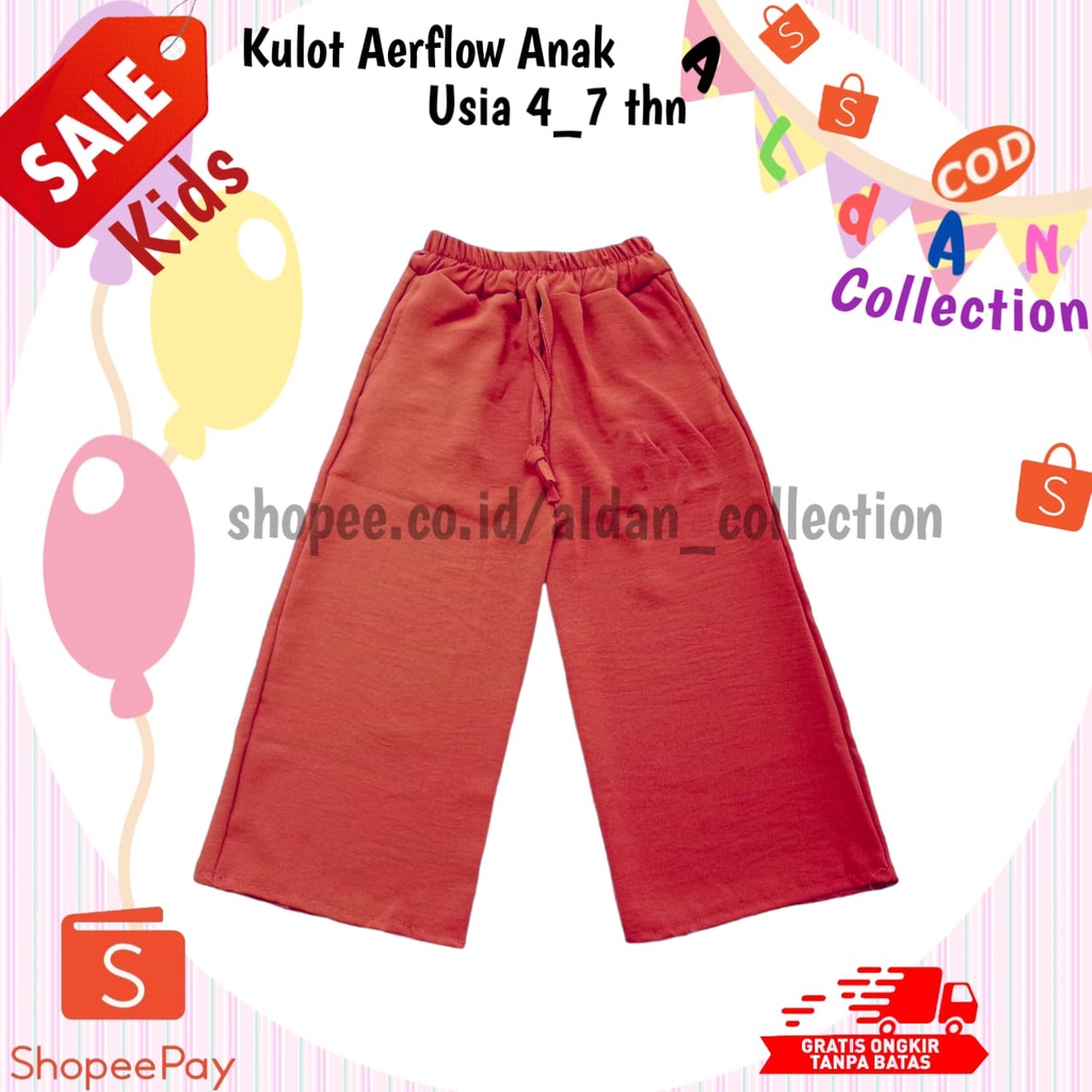 KULOT CRINKLE AERFLOW ANAK PEREMPUAN USIA 8--16 TAHUN / Kulot Crinkle Anak Perempuan / Celana Crinkle Anak / Celana Anak Perempuan