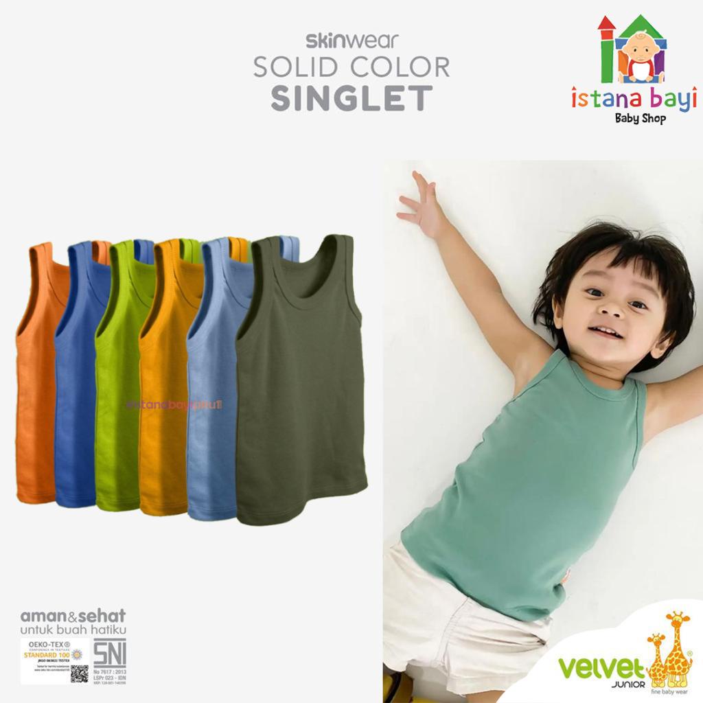 Velvet Junior Singlet 3pcs - Kaos Dalam Anak/Velvet Junior singlet bayi/Singlet bayi