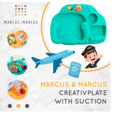 MARCUS &amp; MARCUS CREATIV PLATE WITH SUCTION - PILOT