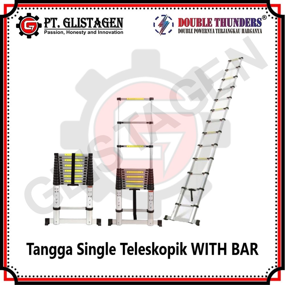 TANGGA LIPAT SINGLE TELESKOPIK 3.8M WITH BAR