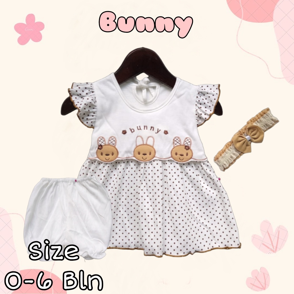 DRESS SET NEWBORN BABY USIA 0 - 6 BULAN WARNA PUTIH KOTAK-KOTAK BAJU ANAK MURAH TERBARU PAKAIAN ANAK