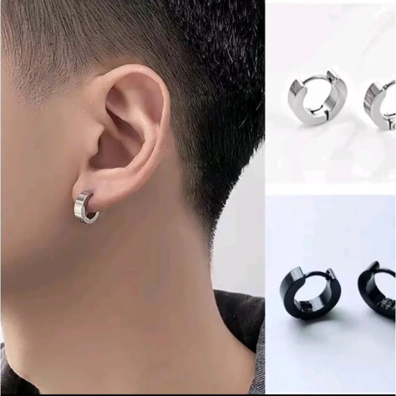 ANTING TINDIK TITANIUM STAINLESS STEEL PRIA KEREN