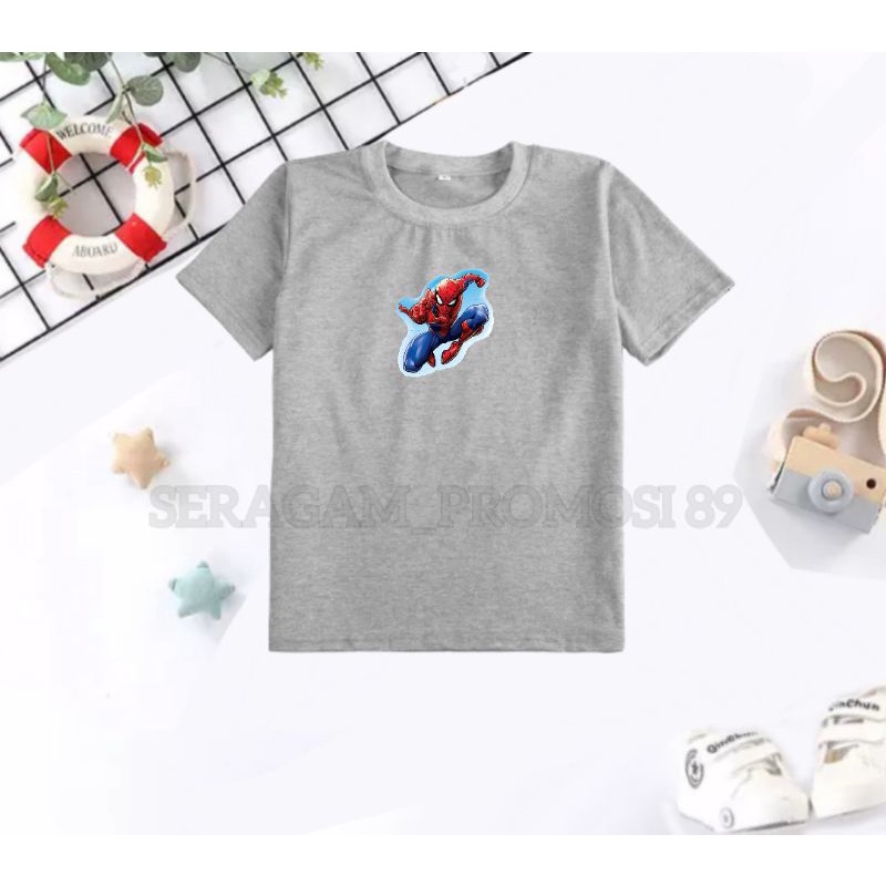 Baju kaos Anak karakter motif spiderman / kaos cotton sablon anak laki-laki / kaos oblong superhero anak 2th-10th