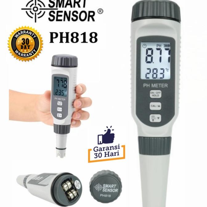 Smart Sensor PH818 Digital pH meter-Temperature meter portabel Ph-818