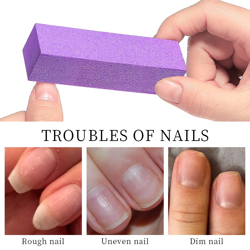 10pcs/set Purple Nail File Buffer Block Sanding Manicure Pedicure Nail Art Sanding Buffing Tools