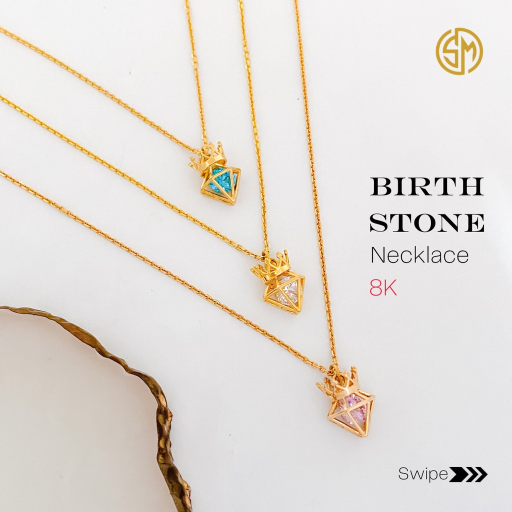 BIRTH STONE NECKLACE 8K - SUMBER MAS