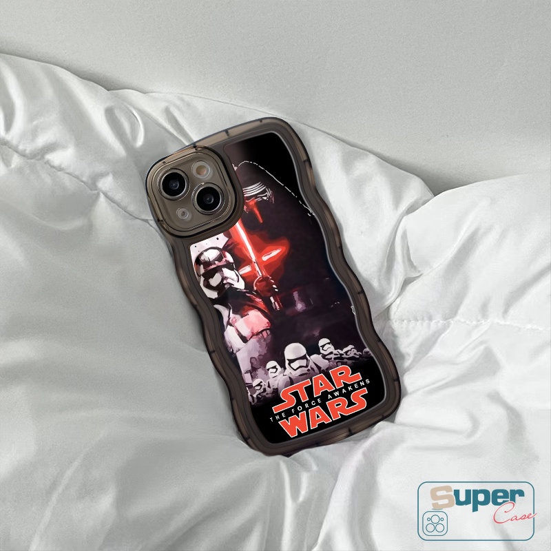 Case Untuk Redmi 12C 910c 9T 10 9A 9C A1 10A A1+Redmi Note10 11 9 8 10s 9s 11s 10 Pro Max POCO M3 X3 NFC Pro Mi 11T Pro Star Wars Trendy Merek Soft TPU Wavy Sarung Sandaran Pinggir