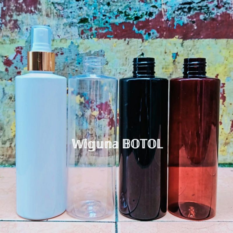 Botol Spray 250ml / Botol Rf 250ml Tutup Spray Ring Alumunium Gold Halfcap