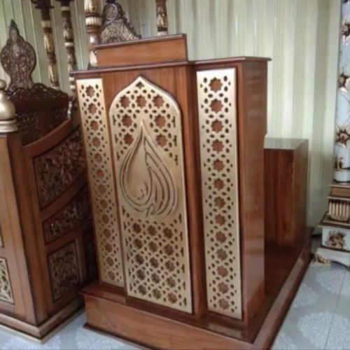 Mimbar Masjid Minimalis Modern Mimbar Podium Kayu Jati Terbaru