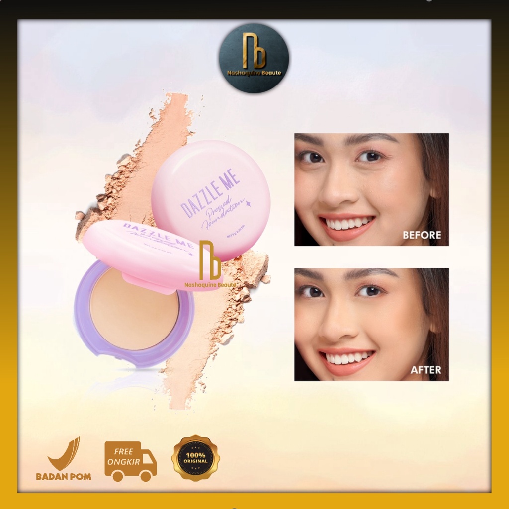 DAZZLE ME Muse Pressed Foundation - Bedak Padat Compact Oil Control