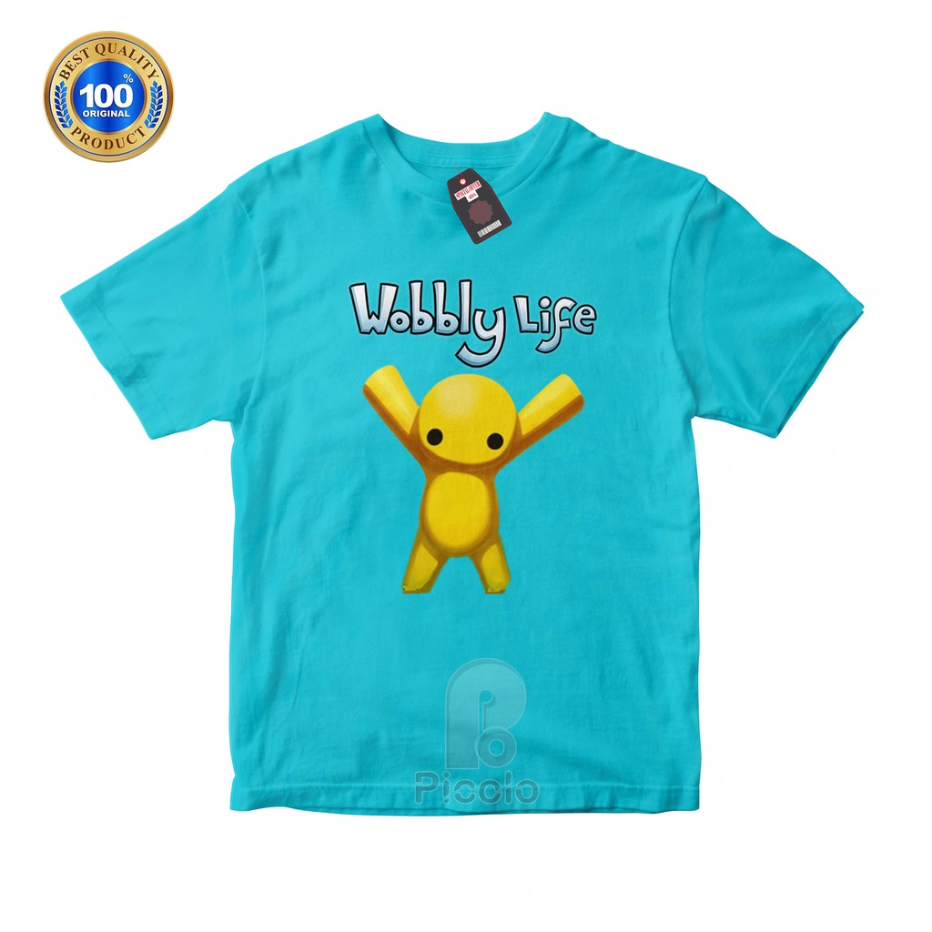 (FREE NAMA) BAJU KAOS ATASAN ANAK MOTIF WOBBLY LIFE UNISEX Bahan COTTUN