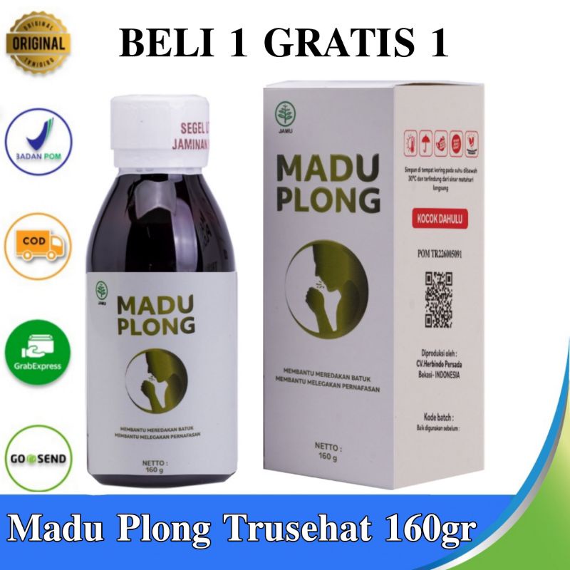 

MADU PLONG TRUSEHAT 160gr BPOM - Madu Herbal Alami Ampuh Mengatasi Batuk Dan Sesak Nafas - Madu Herbal Asli - Madu Herbal Batuk - Madu Herbal Sesak Nafas - Madu Herbal Asam Lambung - Madu Herbal Hitam