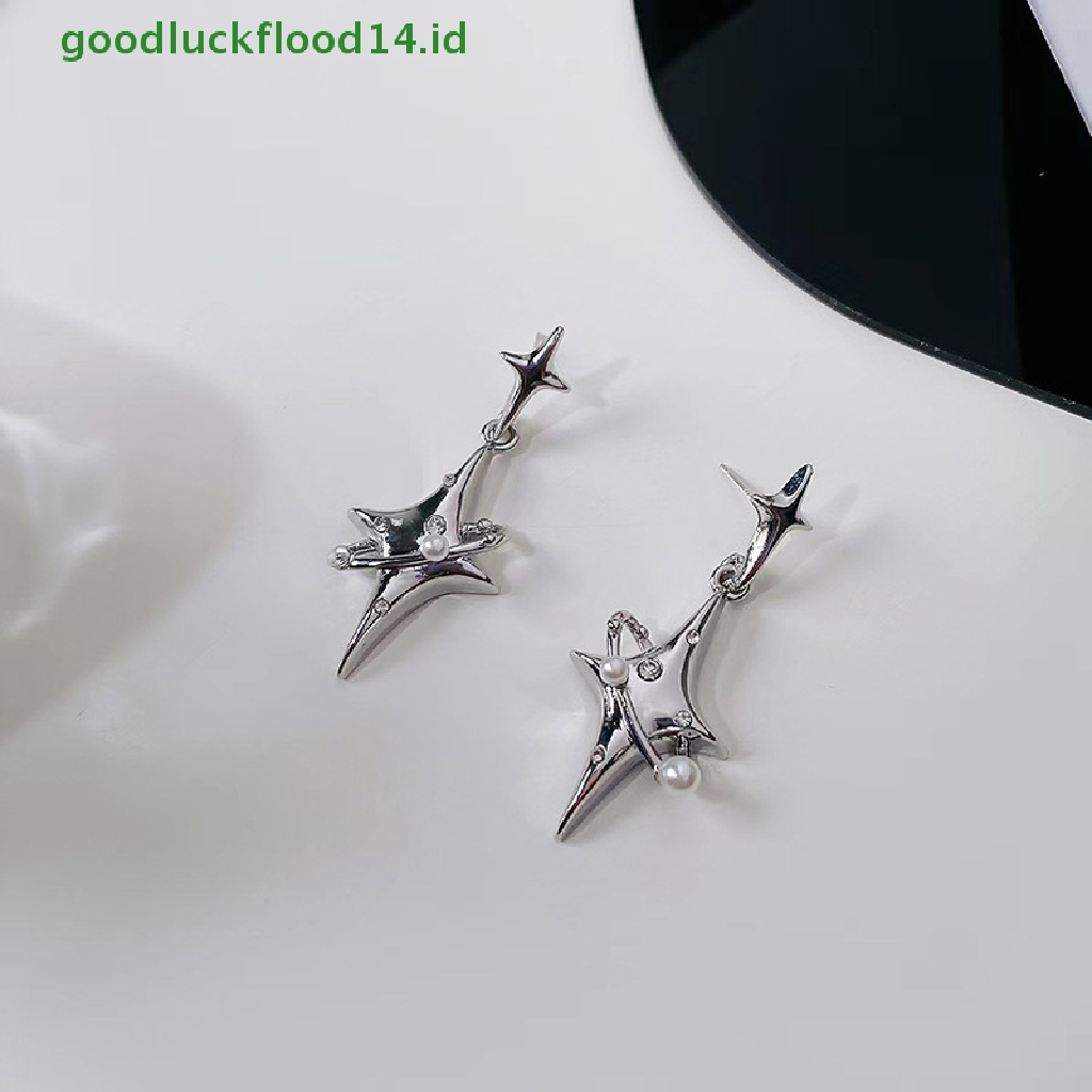 [GOOGFOUR] Star Drop Earrings Gadis Panas Harajuku Kreatif Planet Mutiara Kristal Stars Earrings Korea Fashion Untuk Wanita Perhiasan Punk [TOP]