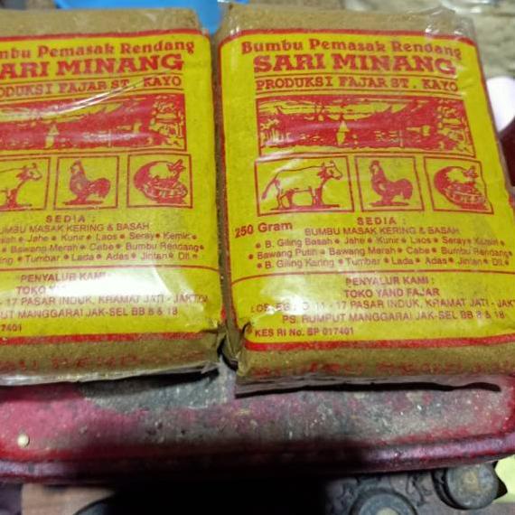 

RVN265 sari minang rendang Bumbu rendang bumbu pemasak rendang sari Minang 250 gr |||