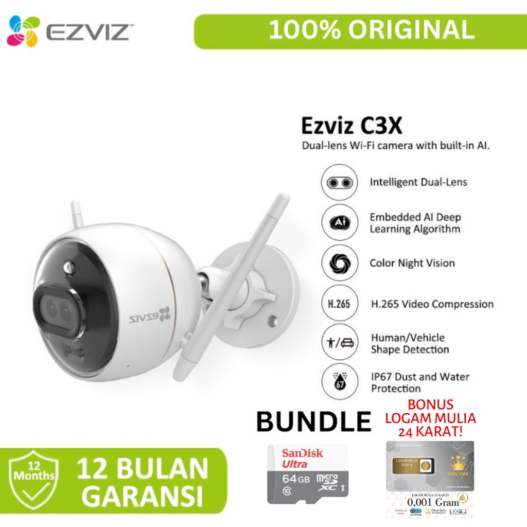 CAMERA IP EZVIZ C3X DUAL-LENS 1080P AI-Powered Dark-Fighter Outdoor