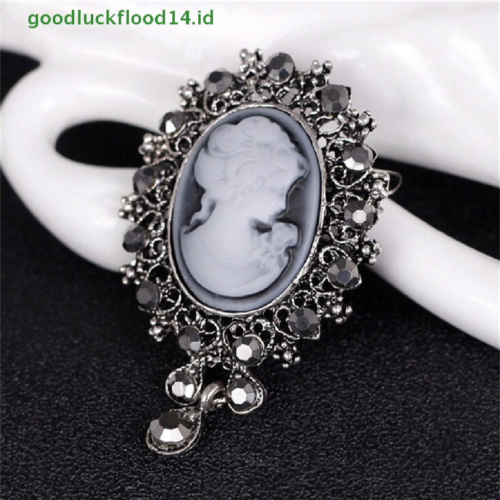 [GOOGFOUR] Hot Vintage Cameo Victorian Style crystal Pesta Pernikahan Wanita Liontin Bros Pin [TOP]