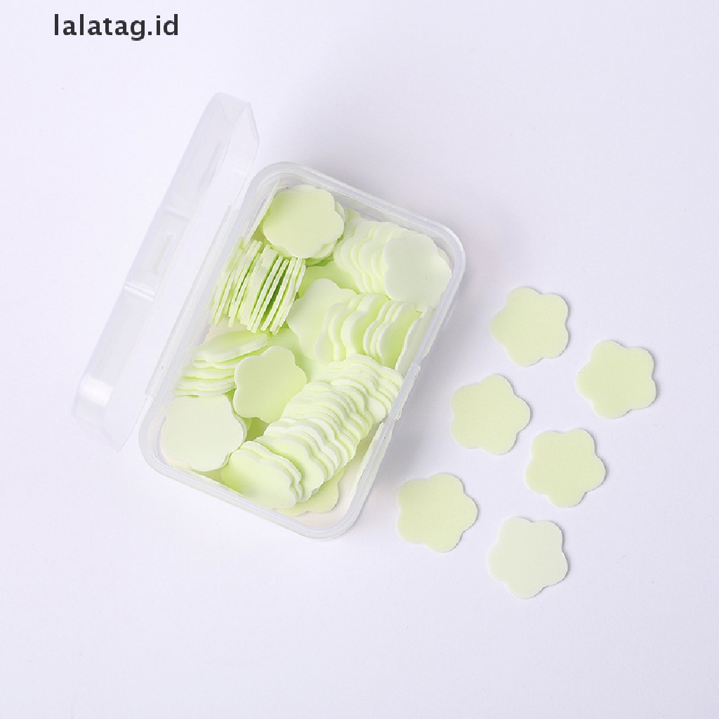 [lalatag] 100pcs/box Sabun Kertas Bentuk Bunga Mini Lucu Sekali Pakai Dengan Box Cuci Tangan [ID]