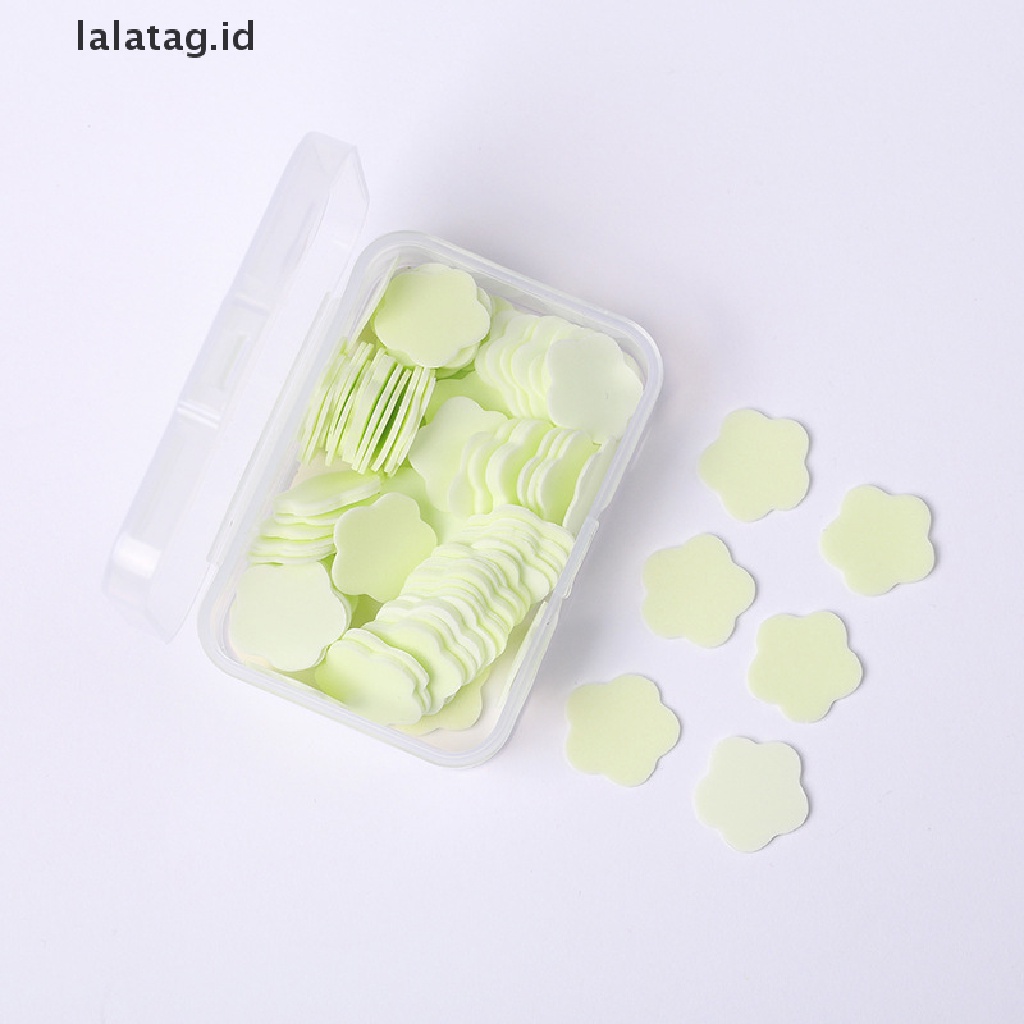 [lalatag] 100pcs/box Sabun Kertas Bentuk Bunga Mini Lucu Sekali Pakai Dengan Box Cuci Tangan [ID]