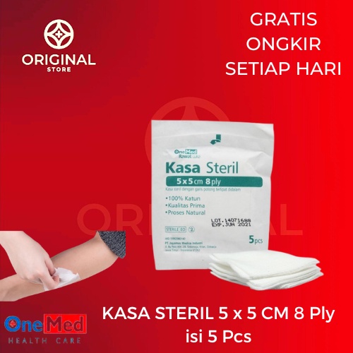 KASA STERIL 1085 ONEMED 10 x 10Cm 8ply isi 5pcs - ONEMED