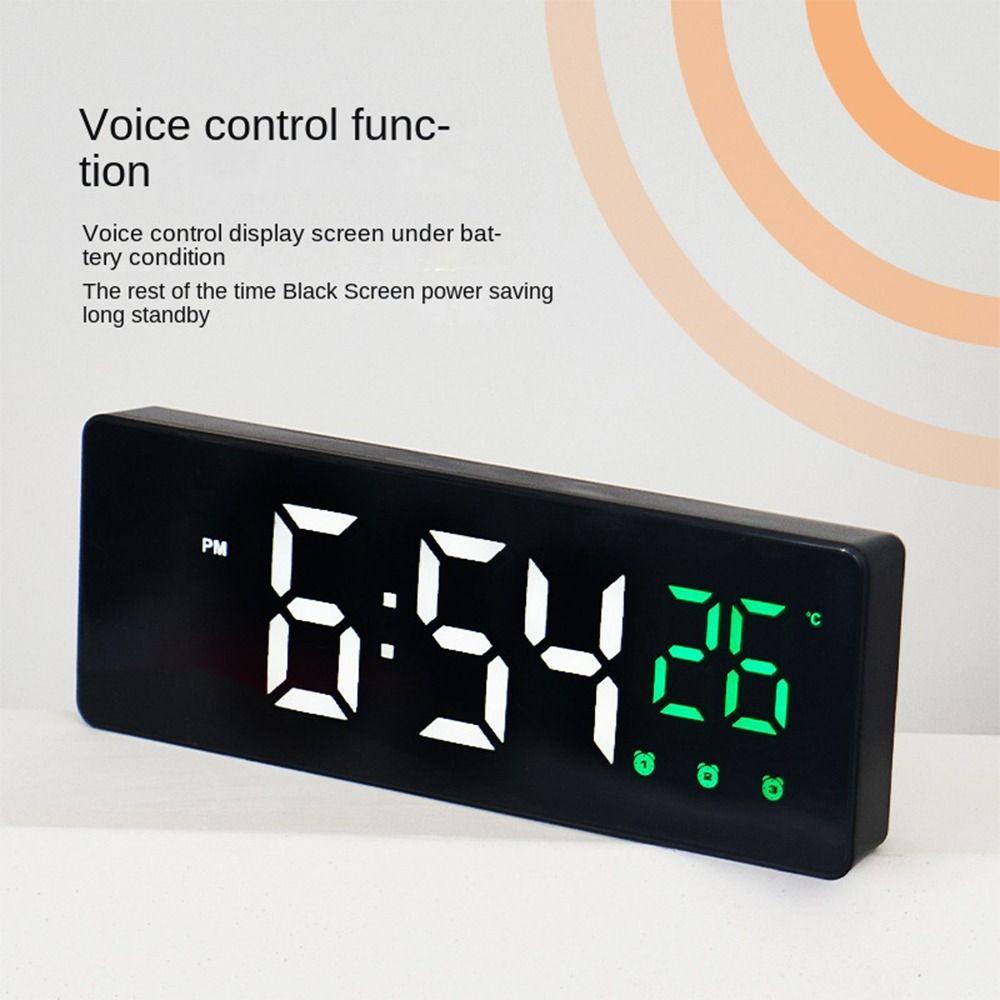 Populer Jam Alarm Kreatif Backlight Suhu Angka Kalender Clock LED Digital