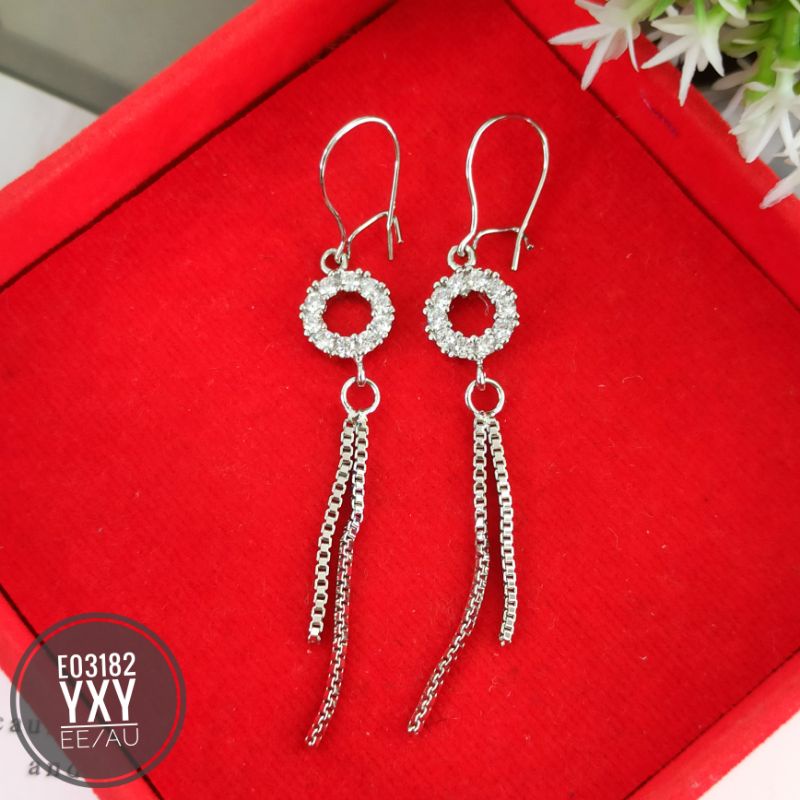 Anting Yaxiya Jurai Lingkar Zircon Silver E03182