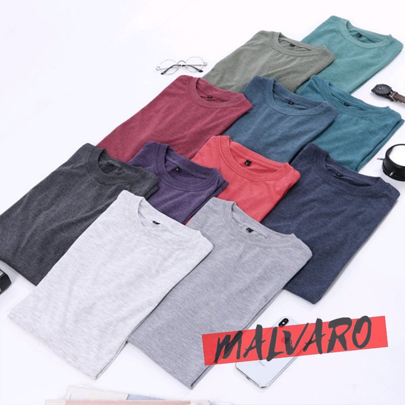 MALVARO-Kaos Pria Polos / Baju Polos / Pakaian Pria / Tshirt Pria / Kaos Twotone