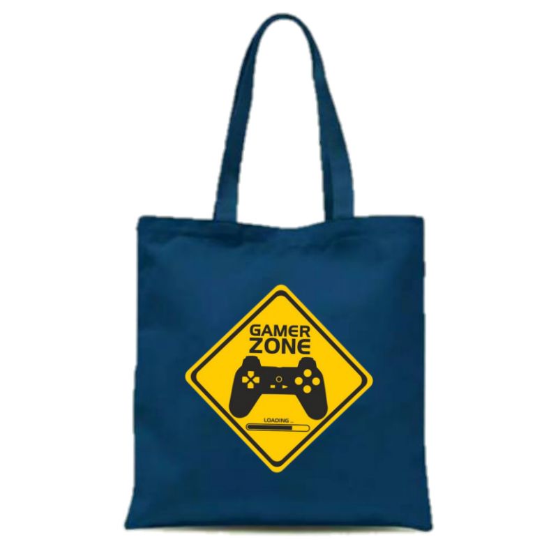 Totebag Kanvas Motif GAME ZONE /Totebag /Totebag Wanita /Totebag Pakai Resleting /Tas Sekolah Murah