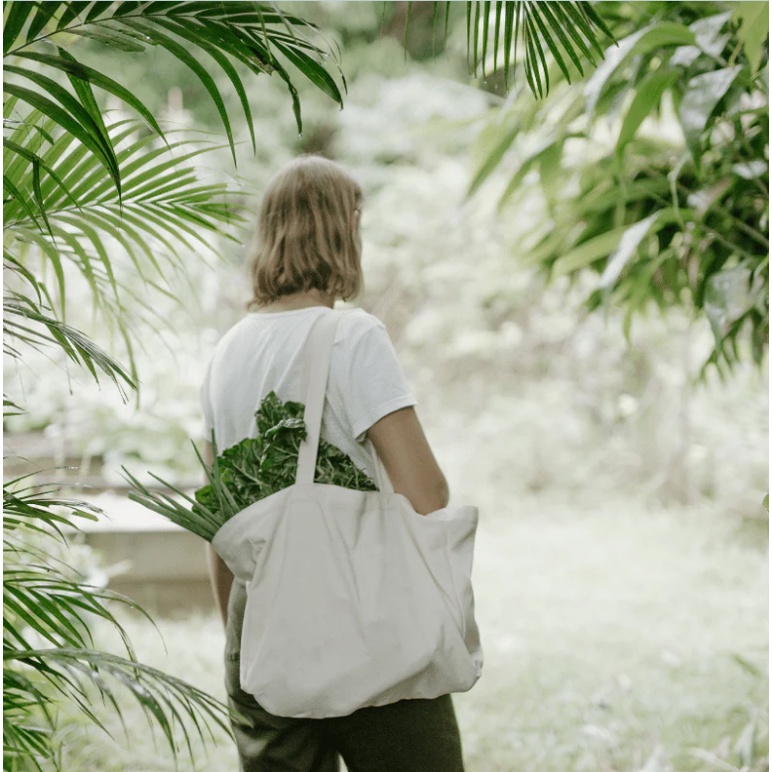 Tas Kanvas Jumbo Dengan Kantong Sekat Eco Friendly Grocery Bag Tote Bag Canvas Bag Travel Bag Besar Reuseable Sayur Buah Zero Waste Ramah Lingkungan Reuseable Pakai Ulang