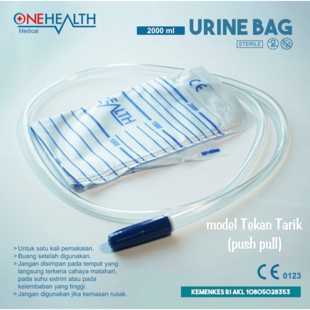 Urine Bag model PUSH PULL 2000ml / Kantong Urine / Kantong Kencing